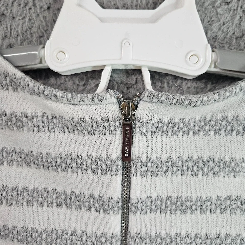 Michael Kors Sleeveless Top Women‎ Small Knit White Gray Striped - S